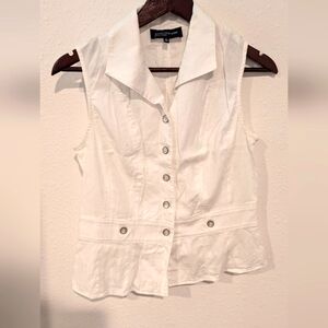 Jones New York White Button Down Shirt